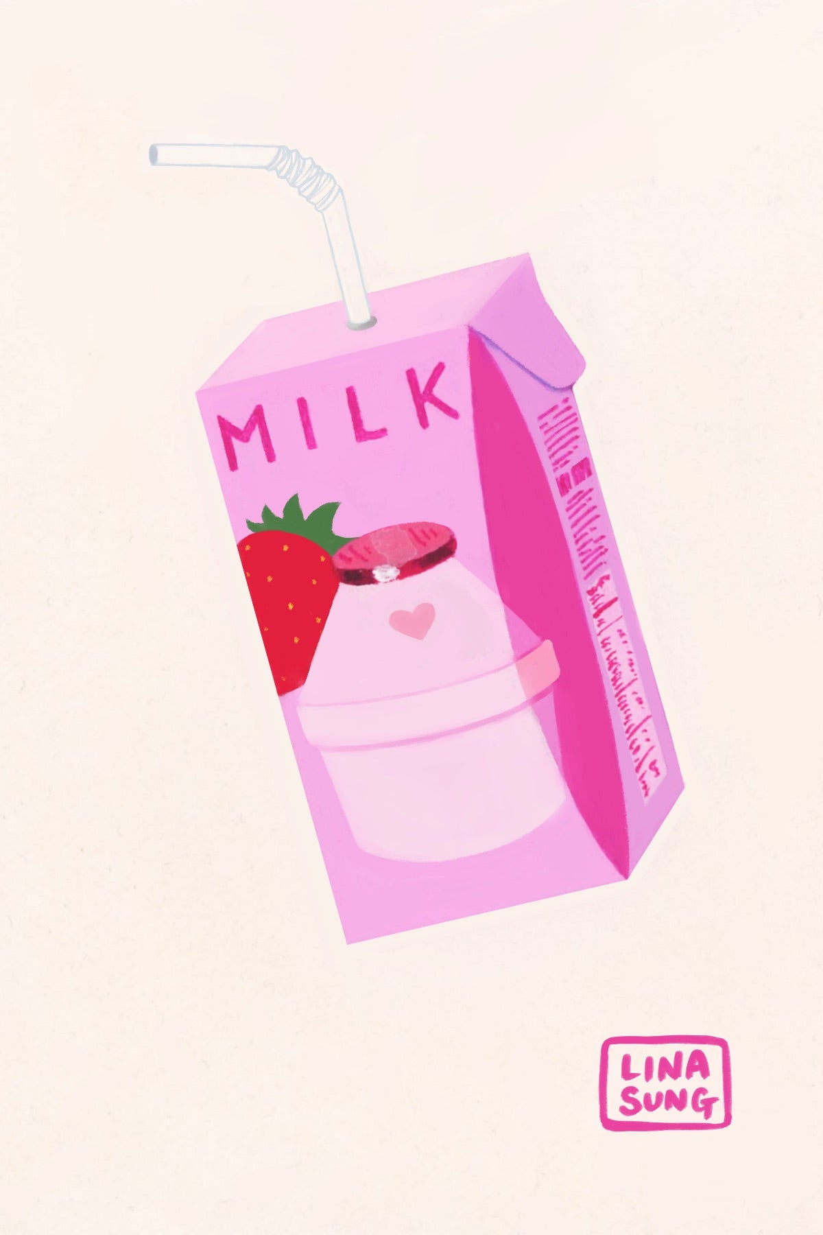 Strawberry Milk Mini Print – maomii